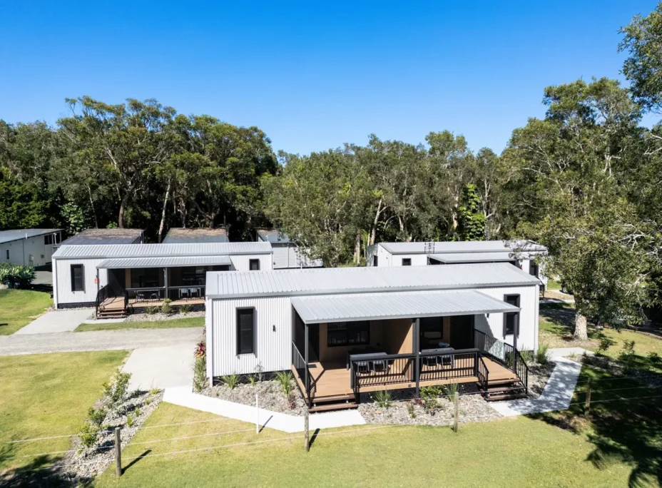 Emerald Beach Modular Housing Drone Wide View